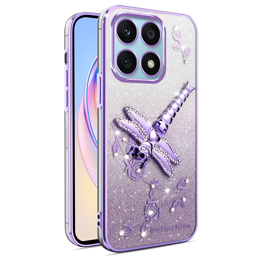 KADEM For Xiaomi 14T Case Dragonfly Kickstand TPU Flowers Glitter Phone Cover
