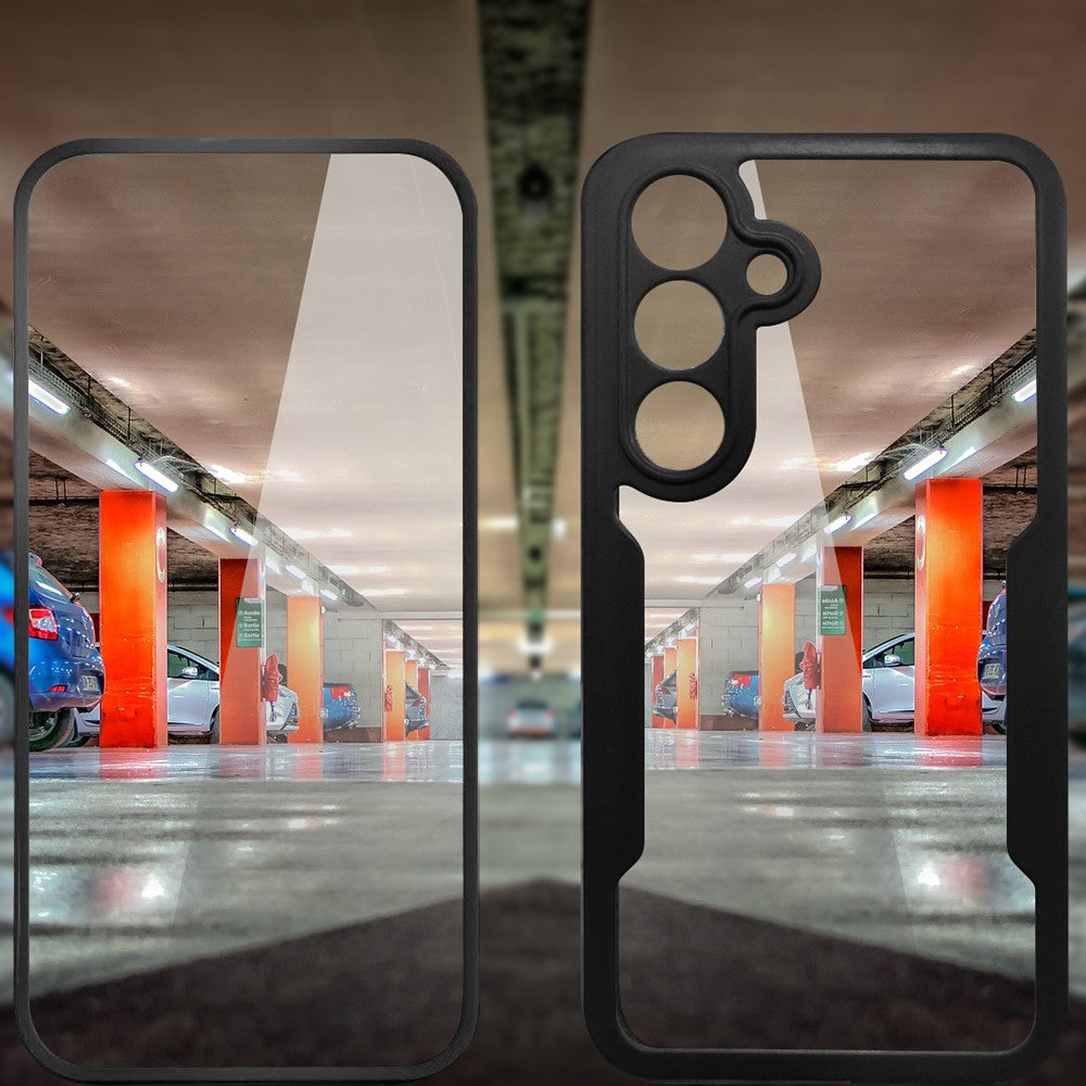 Akryl+TPU-cover til Samsung Galaxy S24 FE med gennemsigtigt PET-skærmbeskyttelseslag