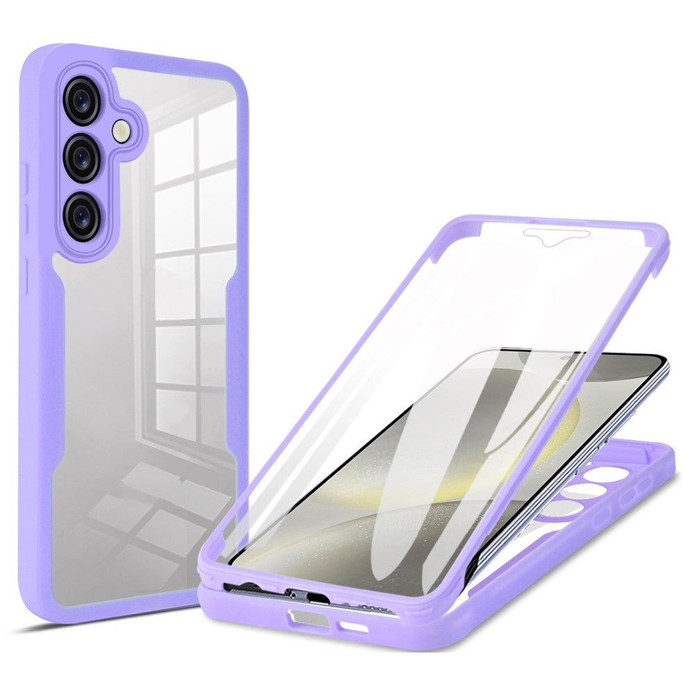 For Samsung Galaxy S24 FE Case Acrylic+TPU Clear Phone Cover with PET Screen Film