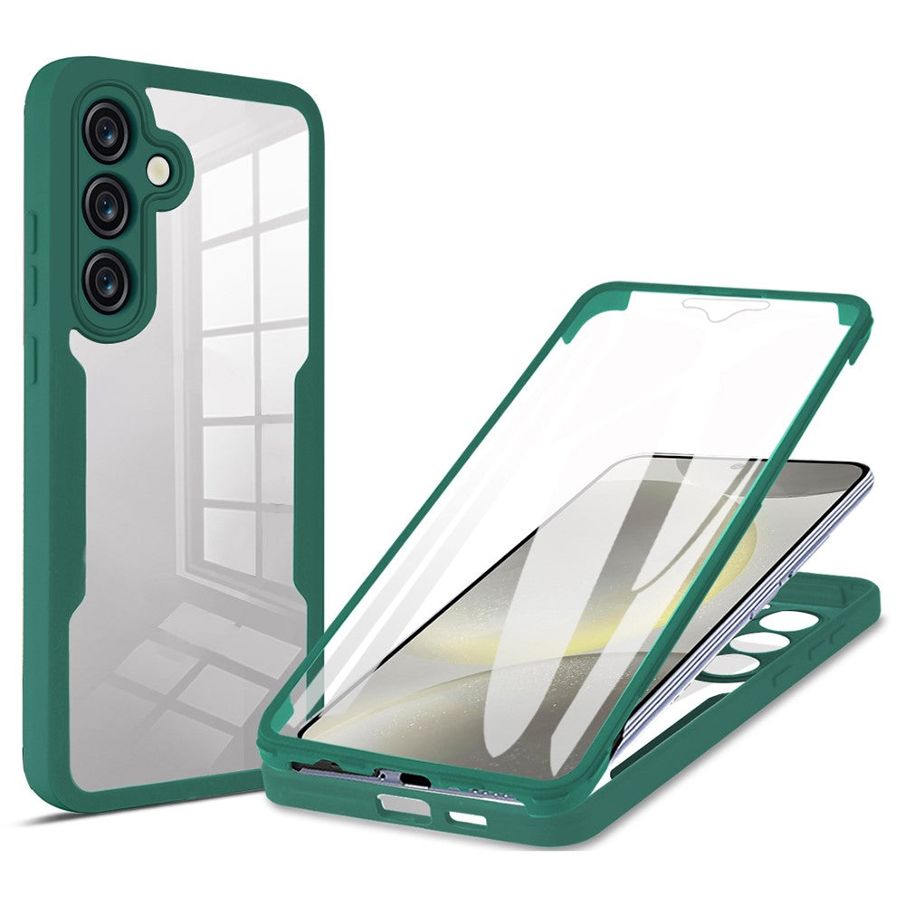 Akryl+TPU-cover til Samsung Galaxy S24 FE med gennemsigtigt PET-skærmbeskyttelseslag