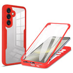 Akryl+TPU-cover til Samsung Galaxy S24 FE med gennemsigtigt PET-skærmbeskyttelseslag