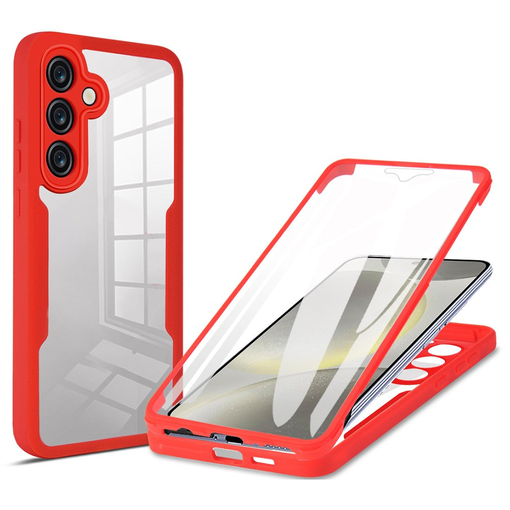 Akryl+TPU-cover til Samsung Galaxy S24 FE med gennemsigtigt PET-skærmbeskyttelseslag