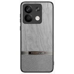 For Xiaomi Redmi Note 13 5G Case Wood Texture Leather Coated TPU Phone Protective Cover