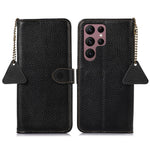 For Samsung Galaxy S25 Ultra Case RFID Blocking Litchi Texture Genuine Cow Leather Phone Cover