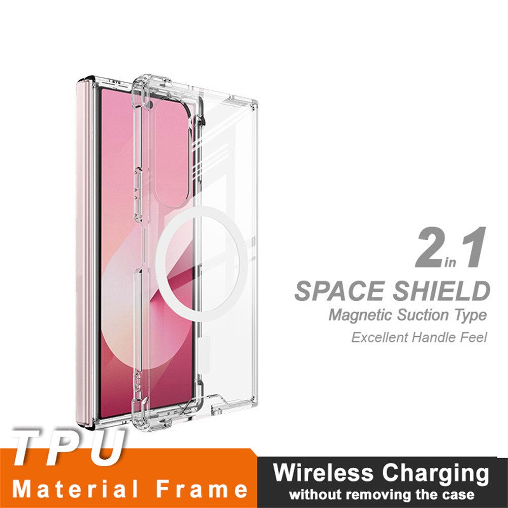 IMAK For Samsung Galaxy Z Fold6 5G Clear Case Magnetic Case Shockproof PC+TPU Phone Cover