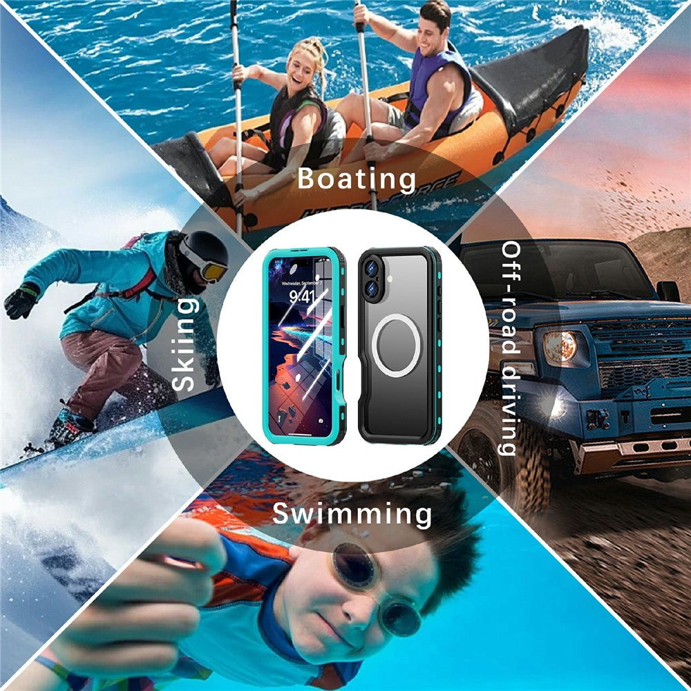 REDPEPPER D-UP Series For iPhone 16 Plus Case IP68 Waterproof Clear Back Panel Phone Cover Compatible with MagSafe