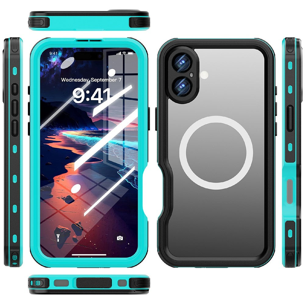 REDPEPPER D-UP Series For iPhone 16 Plus Case IP68 Waterproof Clear Back Panel Phone Cover Compatible with MagSafe