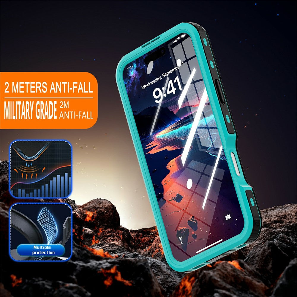 REDPEPPER D-UP Series For iPhone 16 Plus Case IP68 Waterproof Clear Back Panel Phone Cover Compatible with MagSafe