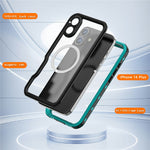 REDPEPPER D-UP Series For iPhone 16 Plus Case IP68 Waterproof Clear Back Panel Phone Cover Compatible with MagSafe