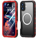 REDPEPPER D-UP Series For iPhone 16 Plus Case IP68 Waterproof Clear Back Panel Phone Cover Compatible with MagSafe