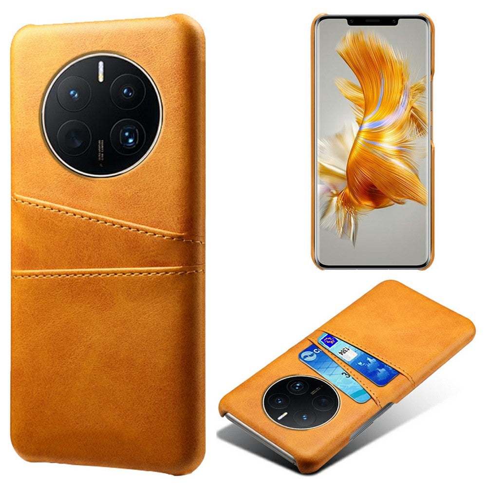 Støvtæt, anti-fingeraftryks-PC+PU-lædermobilcover til Huawei Mate 50 Pro 4G med to kortpladser, beskyttende cover