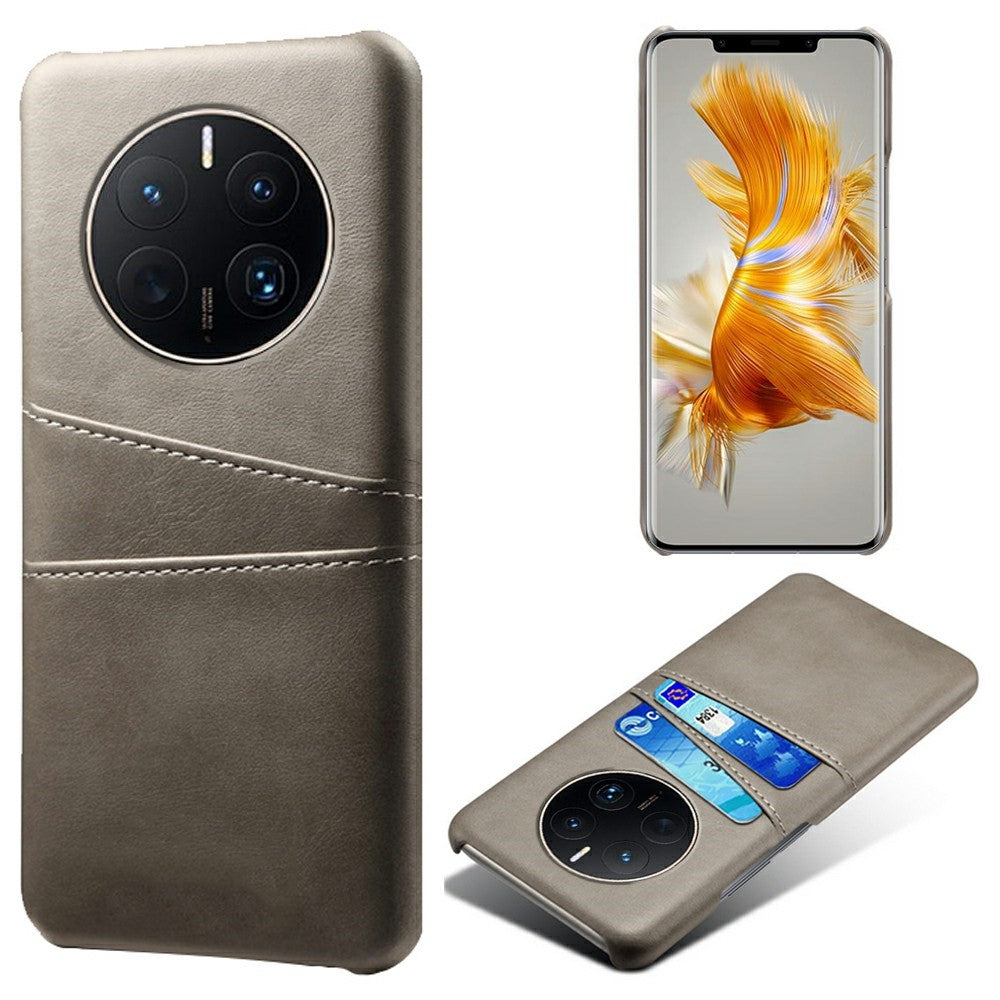 Støvtæt, anti-fingeraftryks-PC+PU-lædermobilcover til Huawei Mate 50 Pro 4G med to kortpladser, beskyttende cover