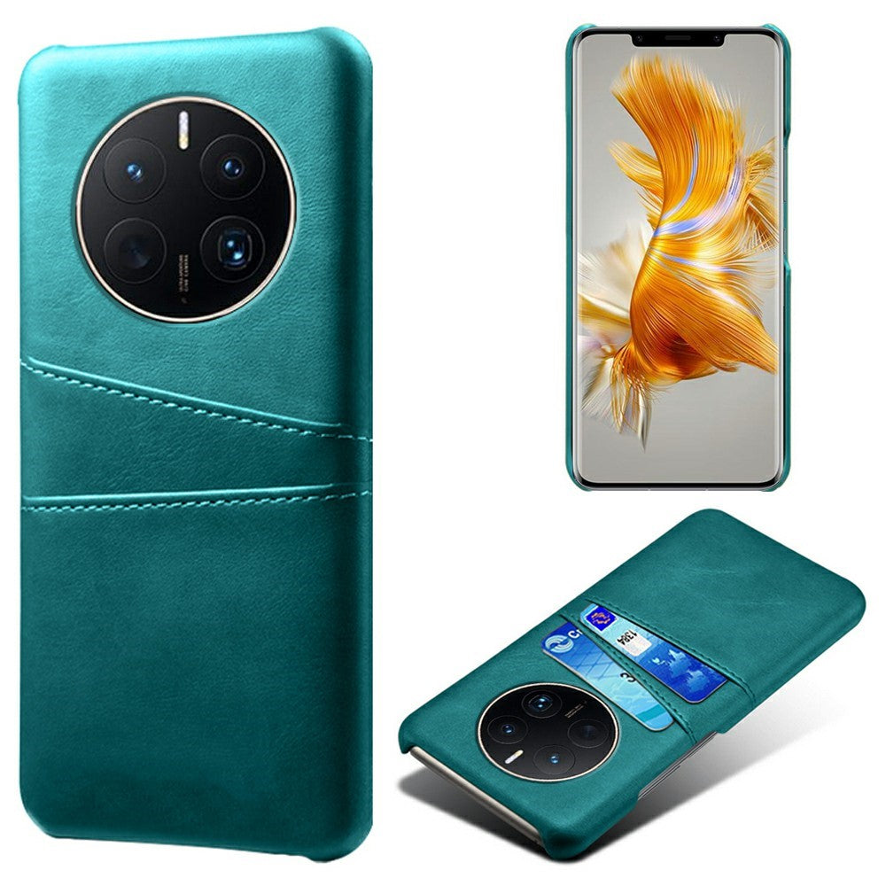 Støvtæt, anti-fingeraftryks-PC+PU-lædermobilcover til Huawei Mate 50 Pro 4G med to kortpladser, beskyttende cover