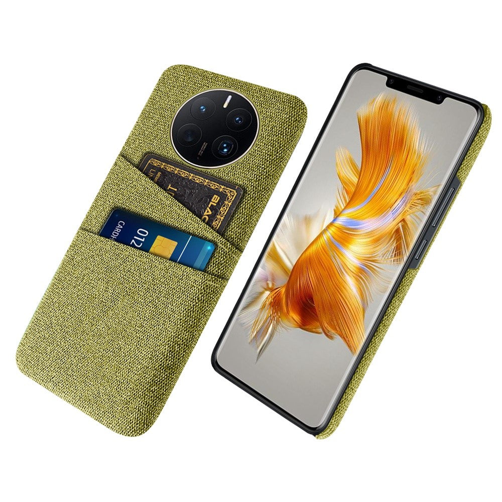 Huawei Mate 50 Pro 4G Tygstruktur Reptåligt mobilskal Dubbla Kortfacks Design Skyddande Bakstycke