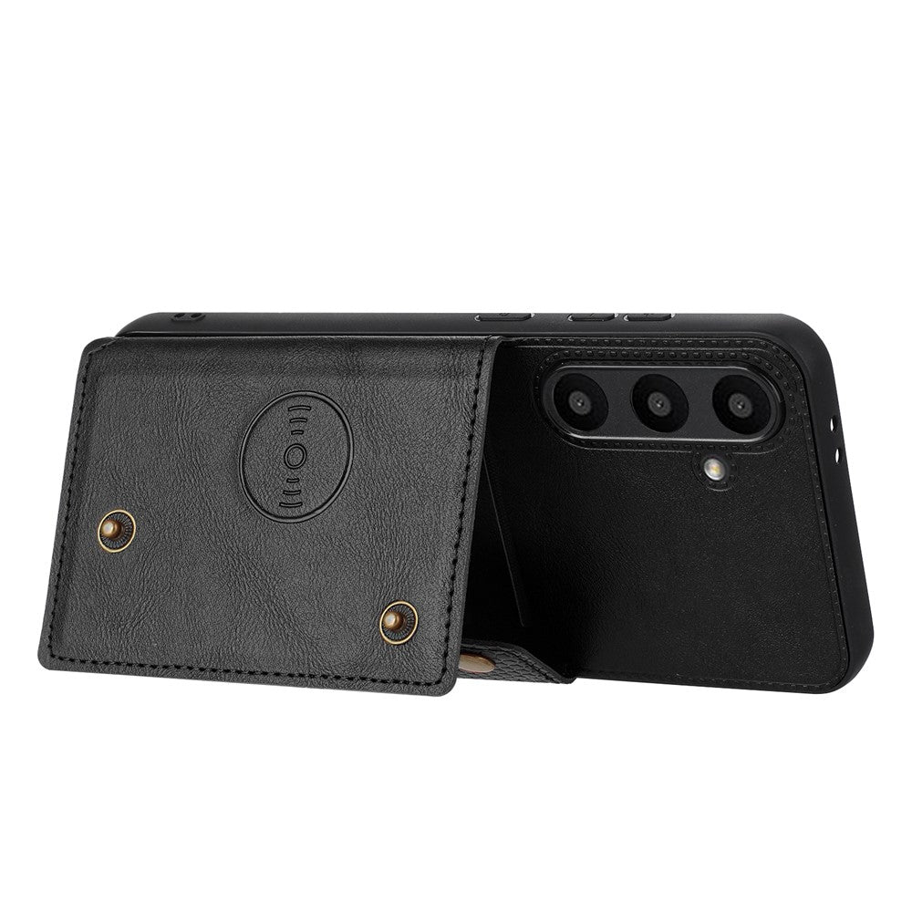 For Samsung Galaxy S24 FE Case Card Slots Kickstand Leather + TPU Phone Cover