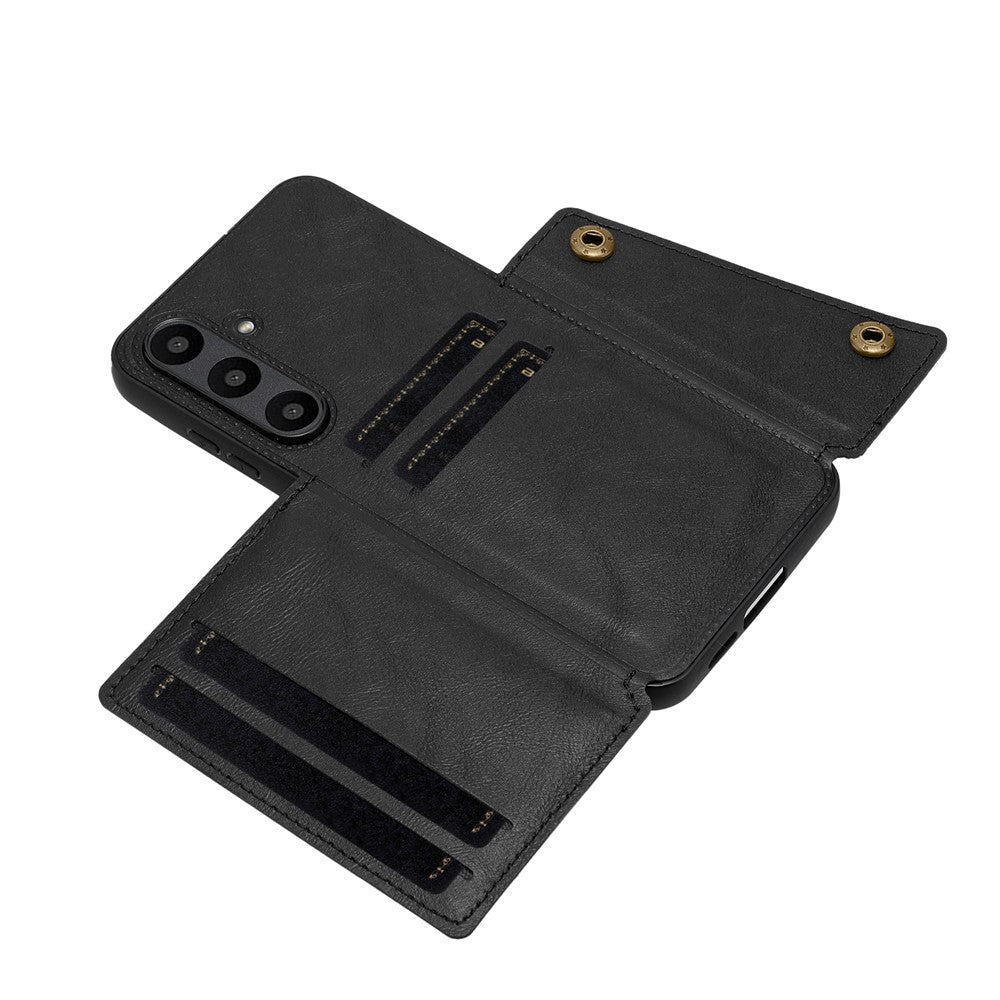 For Samsung Galaxy S24 FE Case Card Slots Kickstand Leather + TPU Phone Cover