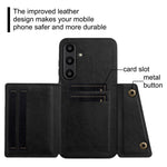 For Samsung Galaxy S24 FE Case Card Slots Kickstand Leather + TPU Phone Cover
