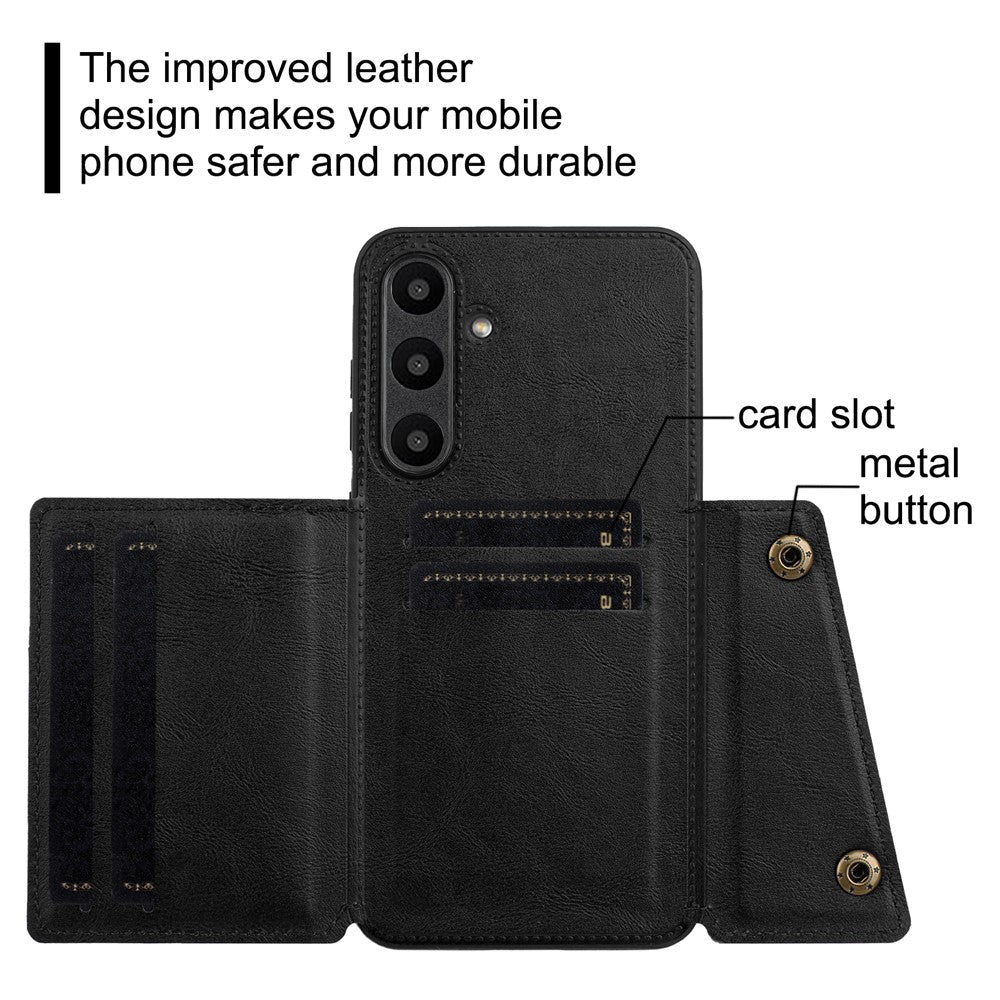 For Samsung Galaxy S24 FE Case Card Slots Kickstand Leather + TPU Phone Cover