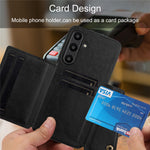 For Samsung Galaxy S24 FE Case Card Slots Kickstand Leather + TPU Phone Cover