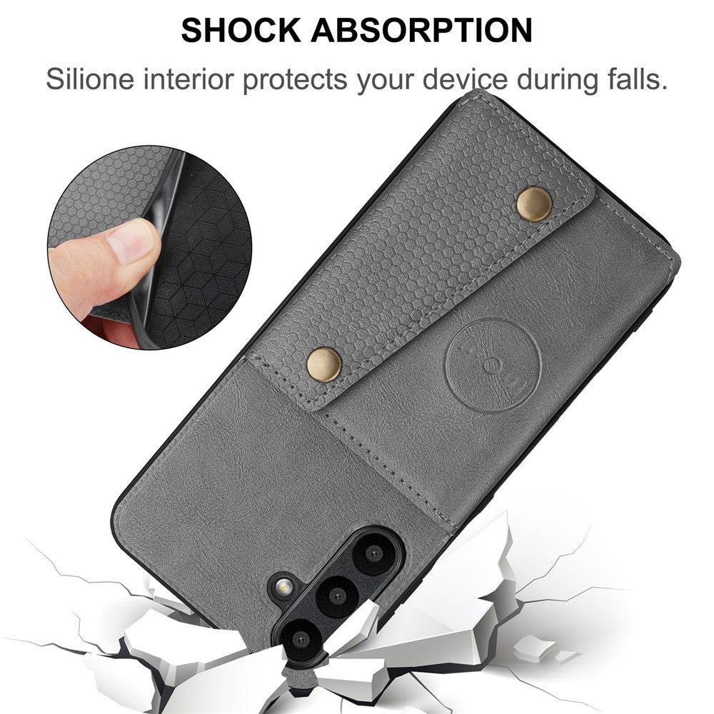 Til Samsung Galaxy A16 5G / A16 4G Etui Kortpladser Støttefod Læder + TPU Telefoncover