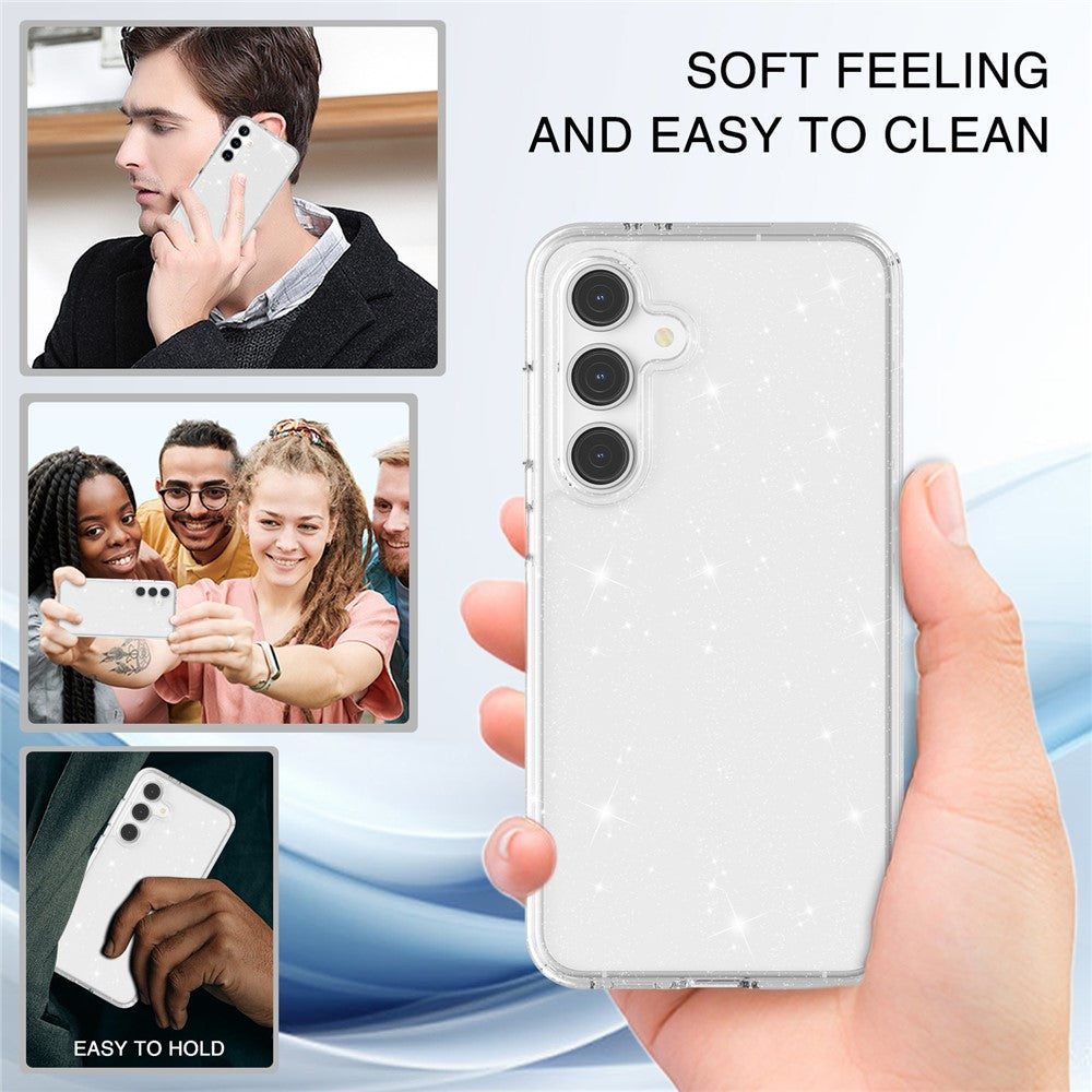 Til Samsung Galaxy S24 FE Etui TPU+PC Glimmer Gennemsigtigt Telefoncover
