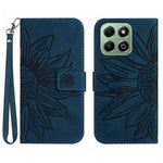 HT04 For Honor X7c 5G / X7c 4G / 200 Smart 5G Cover Solrosepræget Læderpung Telefoncover med Håndrem