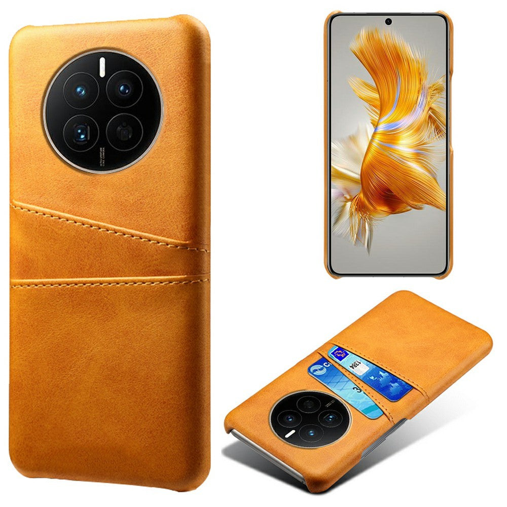 For Huawei Mate 50 4G Anti-scratch PU Leather+PC Hard Case Dual Card Slots Protective Phone Cover