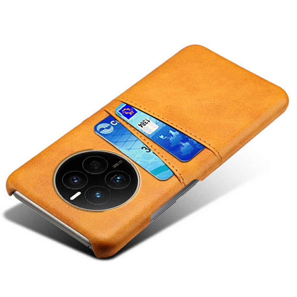 For Huawei Mate 50 4G Anti-scratch PU Leather+PC Hard Case Dual Card Slots Protective Phone Cover