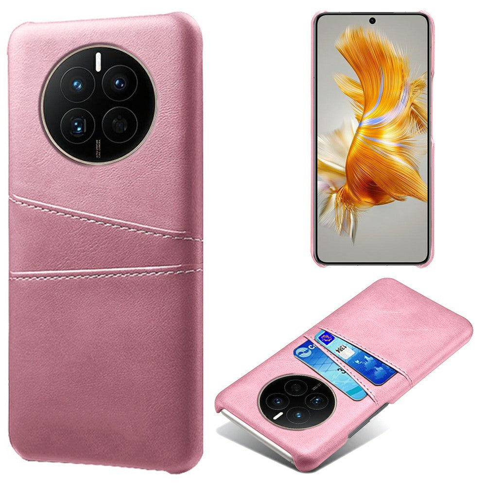 For Huawei Mate 50 4G Anti-scratch PU Leather+PC Hard Case Dual Card Slots Protective Phone Cover