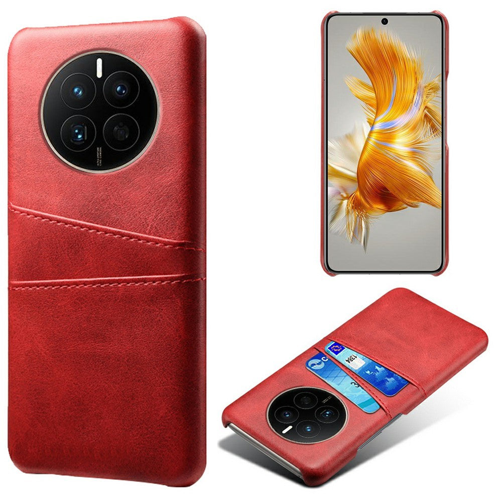For Huawei Mate 50 4G Anti-scratch PU Leather+PC Hard Case Dual Card Slots Protective Phone Cover