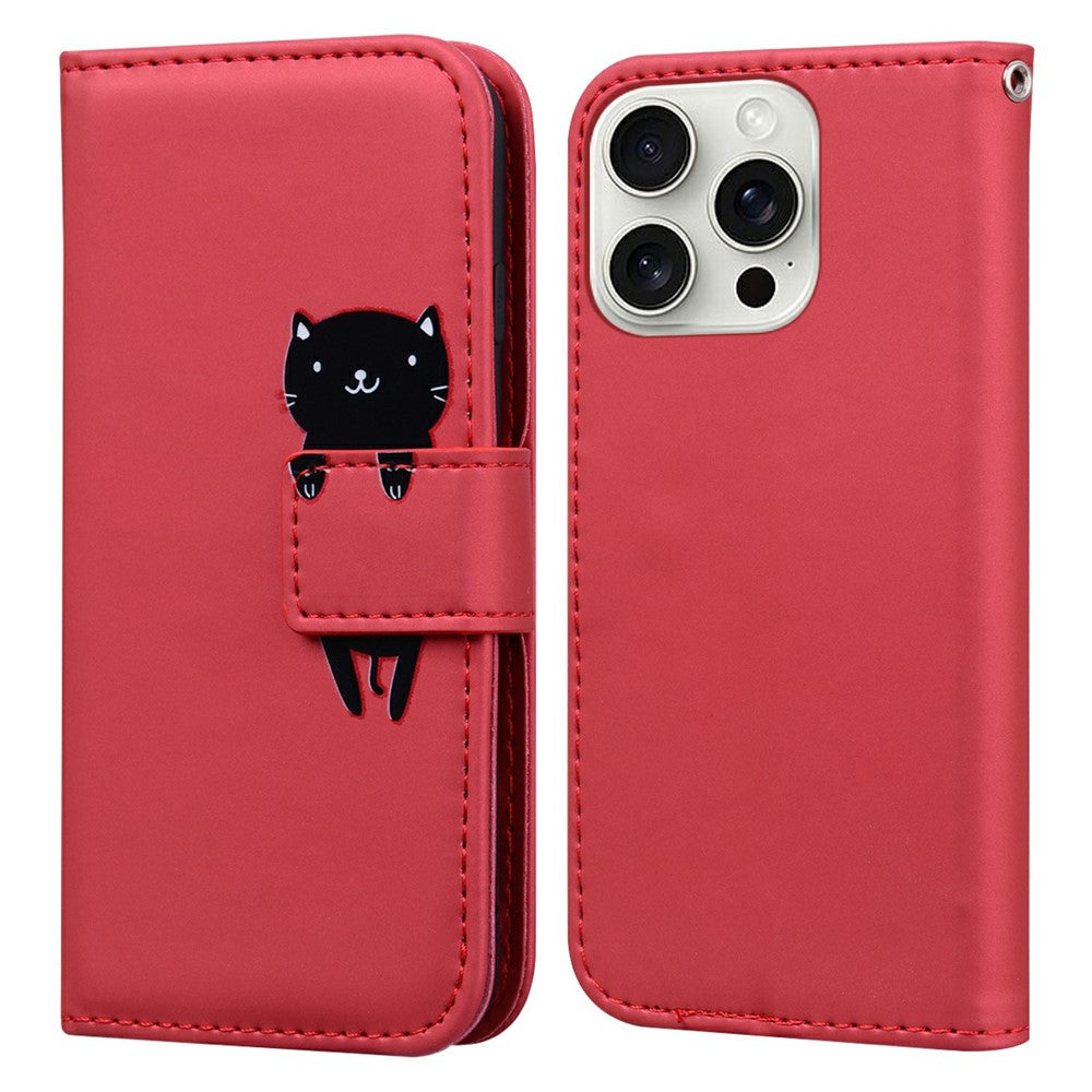 For iPhone 16 Pro Case Cartoon Pattern Wallet Leather Phone Cover