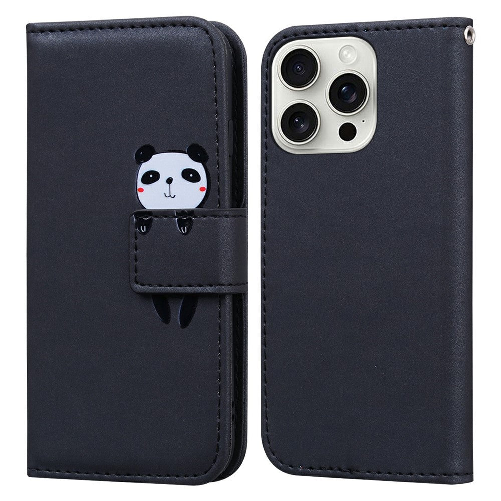 For iPhone 16 Pro Case Cartoon Pattern Wallet Leather Phone Cover