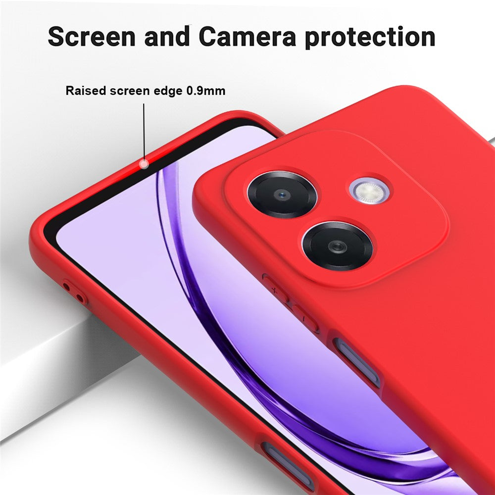 For Oppo A3x 5G / A40 4G Case Liquid Silicone Anti-Scratch Phone Cover with Hand Strap