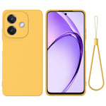 For Oppo A3x 5G / A40 4G Case Liquid Silicone Anti-Scratch Phone Cover with Hand Strap