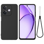 For Oppo A3x 5G / A40 4G Case Liquid Silicone Anti-Scratch Phone Cover with Hand Strap