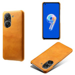 For Asus Zenfone 9 5G Calf Texture PU Leather Coated Hard PC Case Shockproof Protective Phone Cover