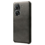 For Asus Zenfone 9 5G Calf Texture PU Leather Coated Hard PC Case Shockproof Protective Phone Cover