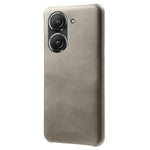 For Asus Zenfone 9 5G Calf Texture PU Leather Coated Hard PC Case Shockproof Protective Phone Cover