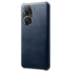 For Asus Zenfone 9 5G Calf Texture PU Leather Coated Hard PC Case Shockproof Protective Phone Cover