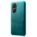 For Asus Zenfone 9 5G Calf Texture PU Leather Coated Hard PC Case Shockproof Protective Phone Cover