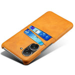For Asus Zenfone 9 5G Dual Card Slots Design Slim Phone Case PU Leather Coated Hard PC Shockproof Back Cover