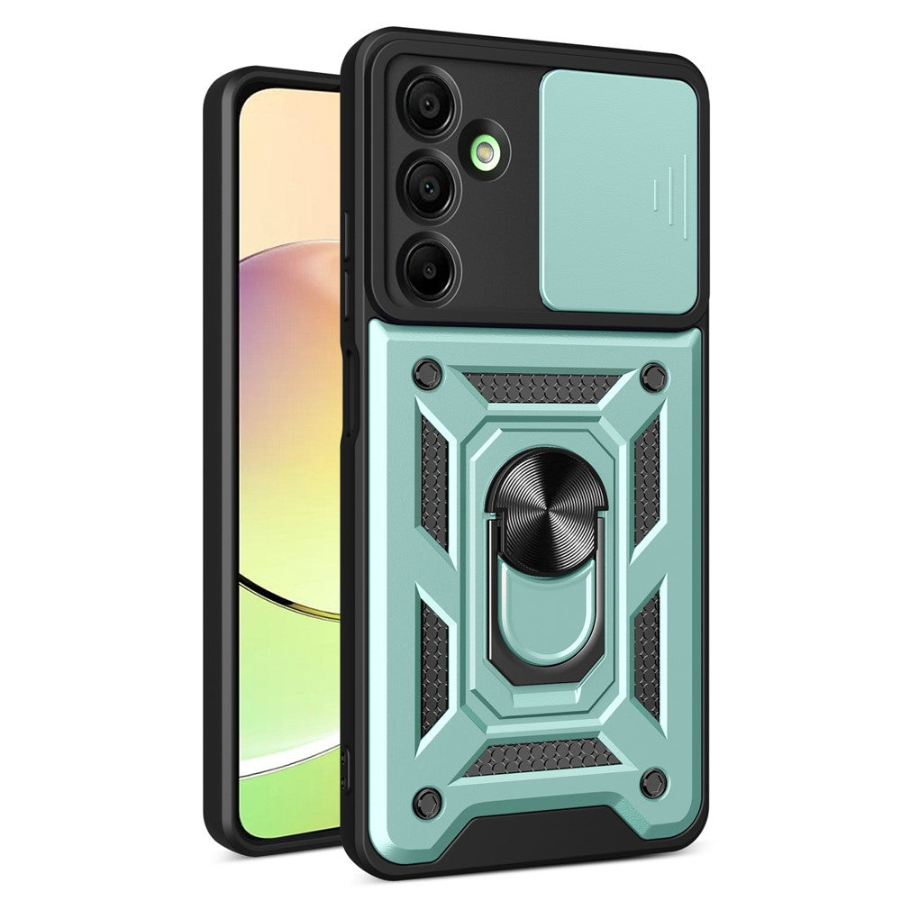 Til Samsung Galaxy A16 5G / A16 4G Cover med Skydbart Kameralåg PC+TPU Stativ Telefoncover