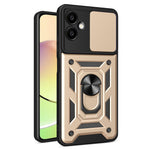 For Samsung Galaxy A06 4G Case with Slide Camera Lid PC+TPU Kickstand Phone Cover