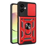 For Samsung Galaxy A06 4G Case with Slide Camera Lid PC+TPU Kickstand Phone Cover
