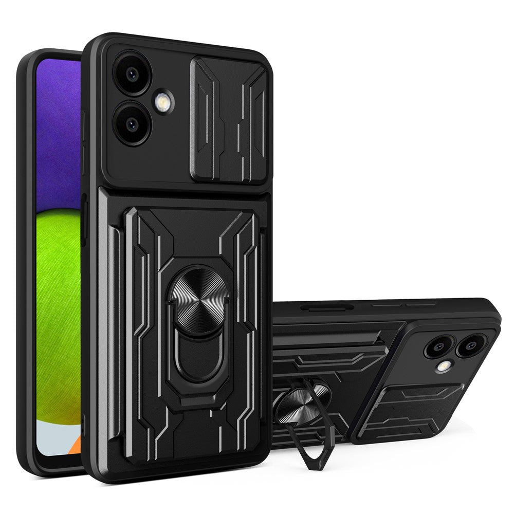 For Samsung Galaxy A06 4G Case PC+TPU Kickstand Phone Back Cover with Camera Slider