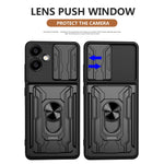 For Samsung Galaxy A06 4G Case PC+TPU Kickstand Phone Back Cover with Camera Slider
