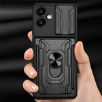 For Samsung Galaxy A06 4G Case PC+TPU Kickstand Phone Back Cover with Camera Slider