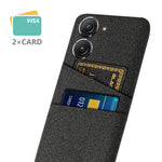 For Asus Zenfone 9 5G Drop-proof Cloth Texture Phone Case with Dual Card Slots Scratch Resistant PC Protective Cover
