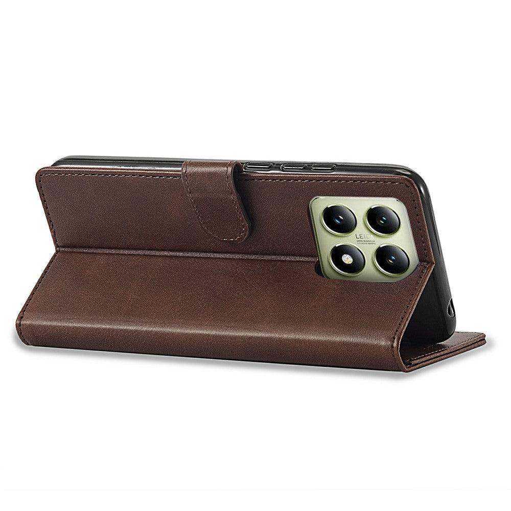 LC.IMEEKE For Xiaomi 14T Case Calf Texture PU Leather Stand Wallet Phone Cover