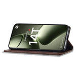 LC.IMEEKE For Xiaomi 14T Case Calf Texture PU Leather Stand Wallet Phone Cover